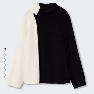 MANGO Two-tone Turtleneck Sweater M
